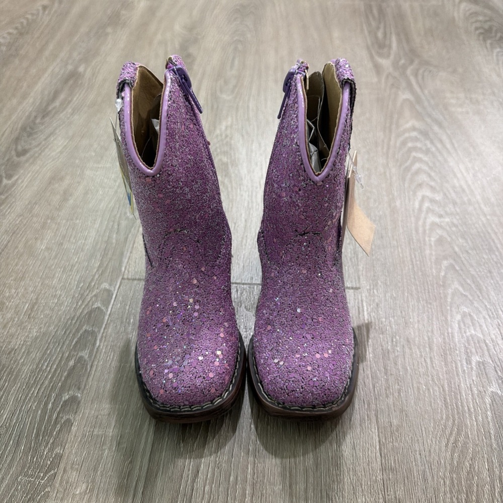 Roper Glitter Galore Square Toe Cowboy  Toddler Girls Purple Boots Size 5‎ NEW